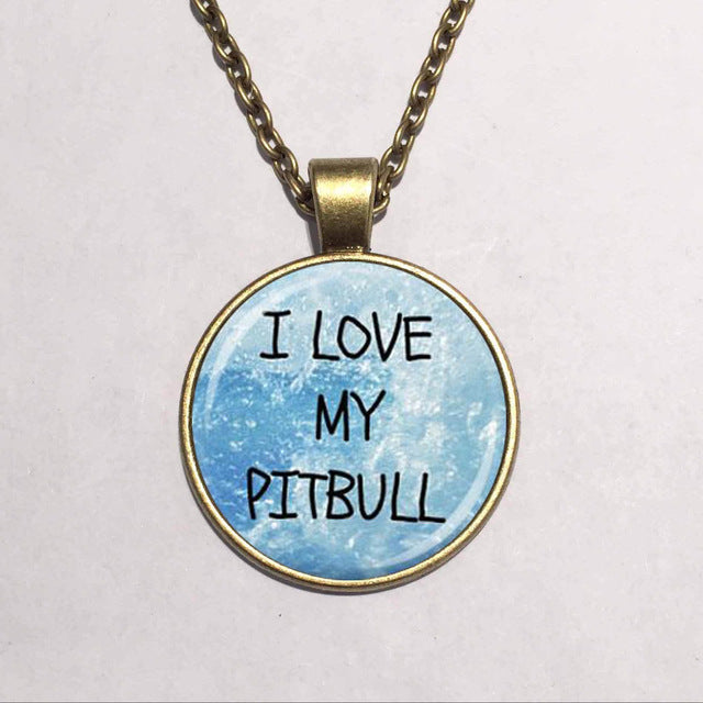 Round Word Pitbull Necklace