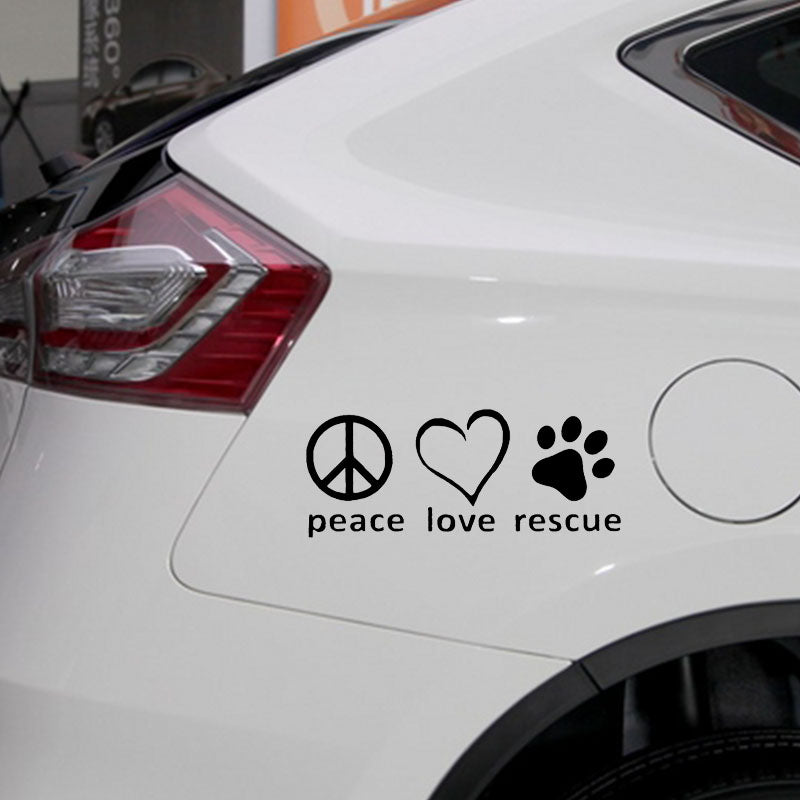 Peace Love Rescue Vinyl Sticker
