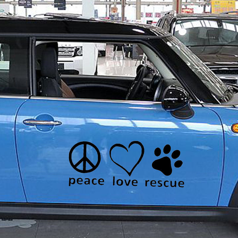 Peace Love Rescue Vinyl Sticker