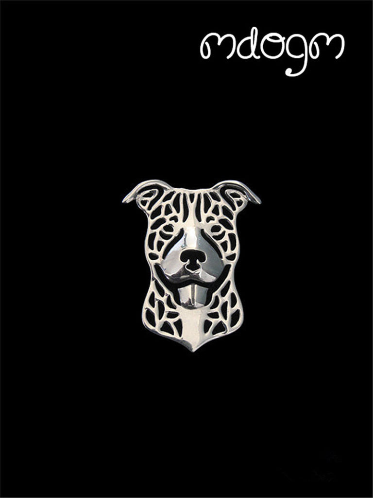 Cute Metal Pitbull Brooch