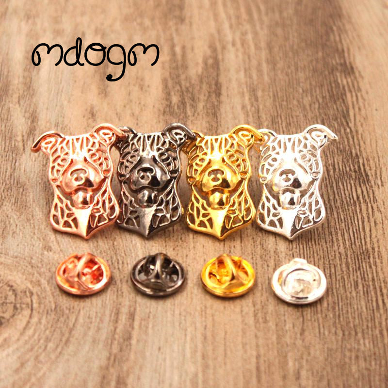 Cute Metal Pitbull Brooch