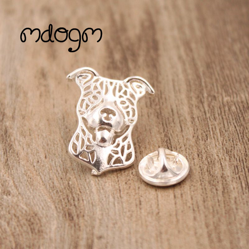 Cute Metal Pitbull Brooch