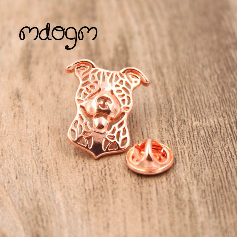 Cute Metal Pitbull Brooch