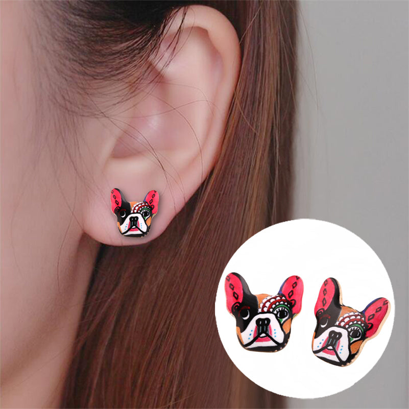 French Pitbull Stud Earrings