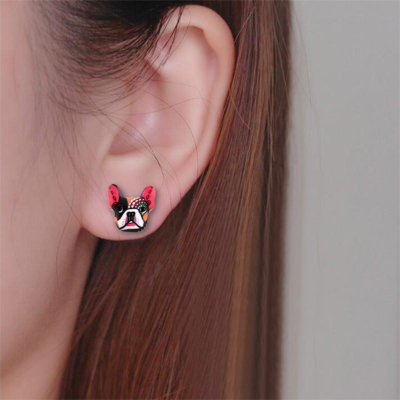 French Pitbull Stud Earrings