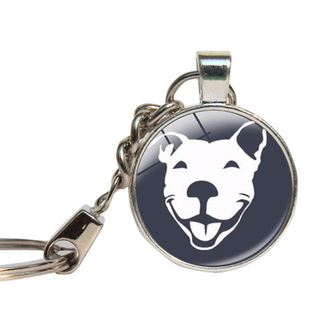 Glass Pitbull Keychain