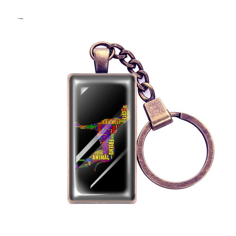 Rectangular Pitbull Keychain