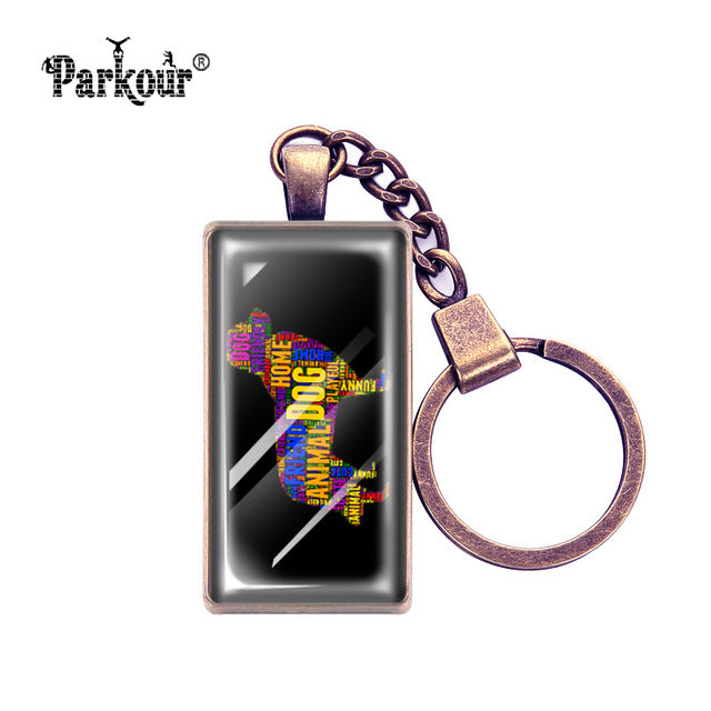 Rectangular Pitbull Keychain
