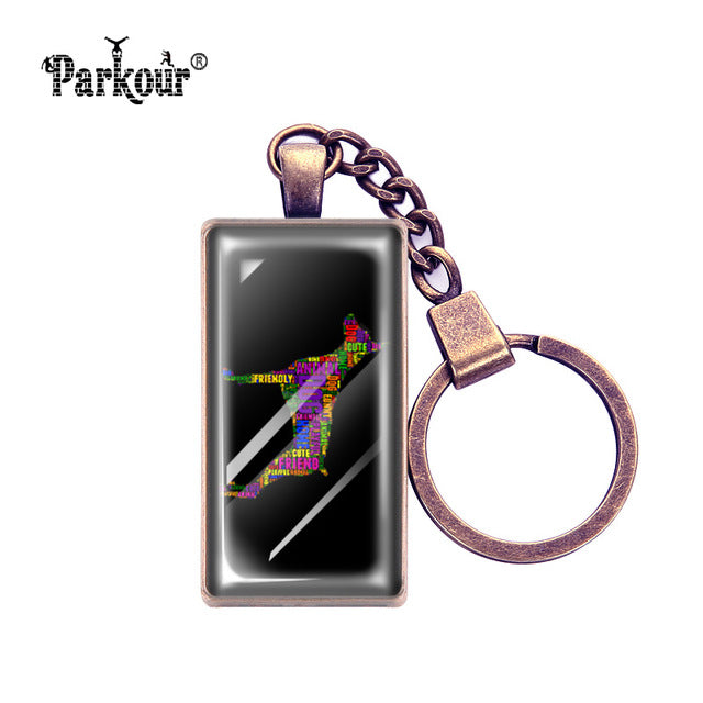 Rectangular Pitbull Keychain