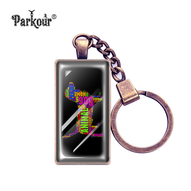 Rectangular Pitbull Keychain