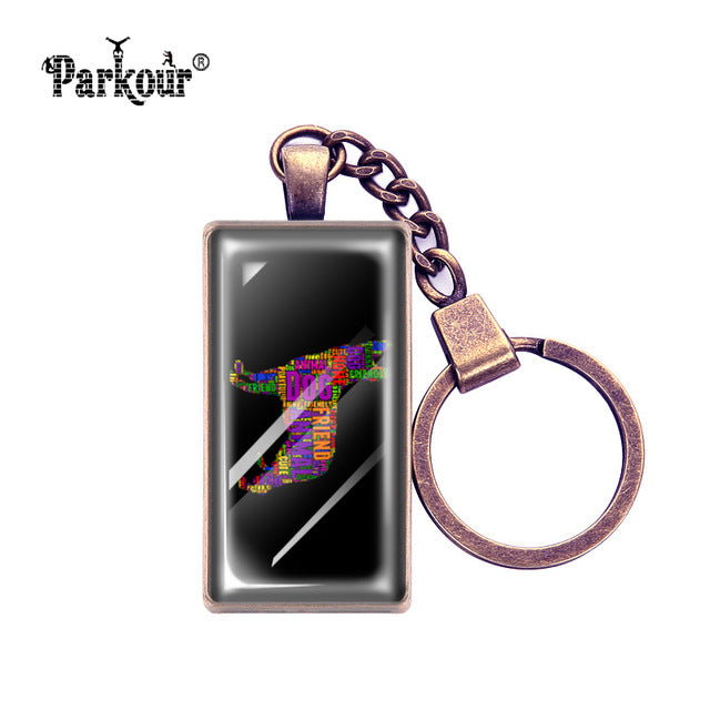 Rectangular Pitbull Keychain