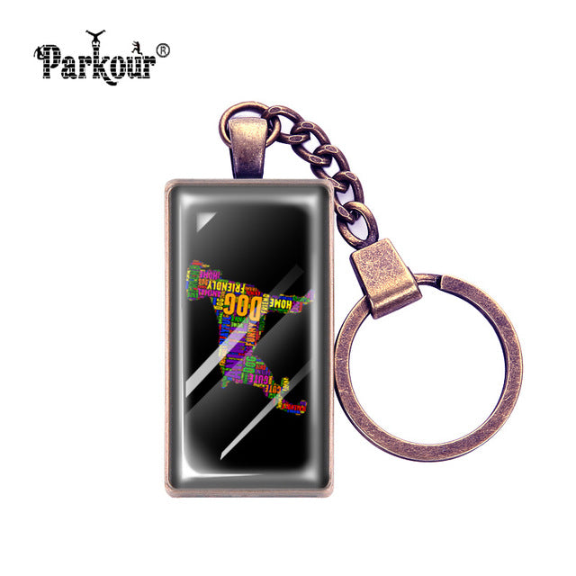Rectangular Pitbull Keychain