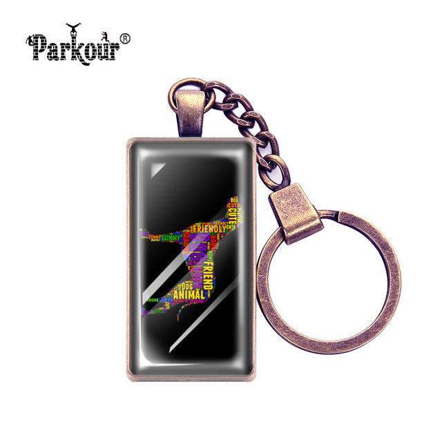Rectangular Pitbull Keychain