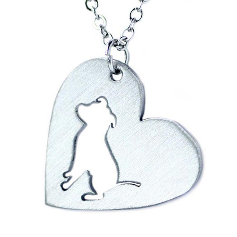 Stainless Heart Shaped Pitbull Necklace