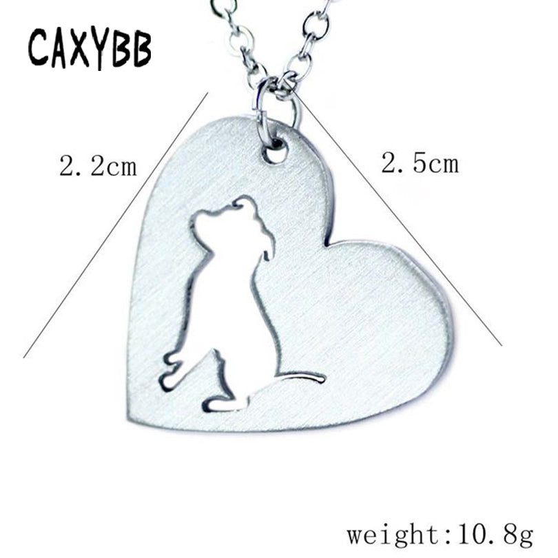 Stainless Heart Shaped Pitbull Necklace