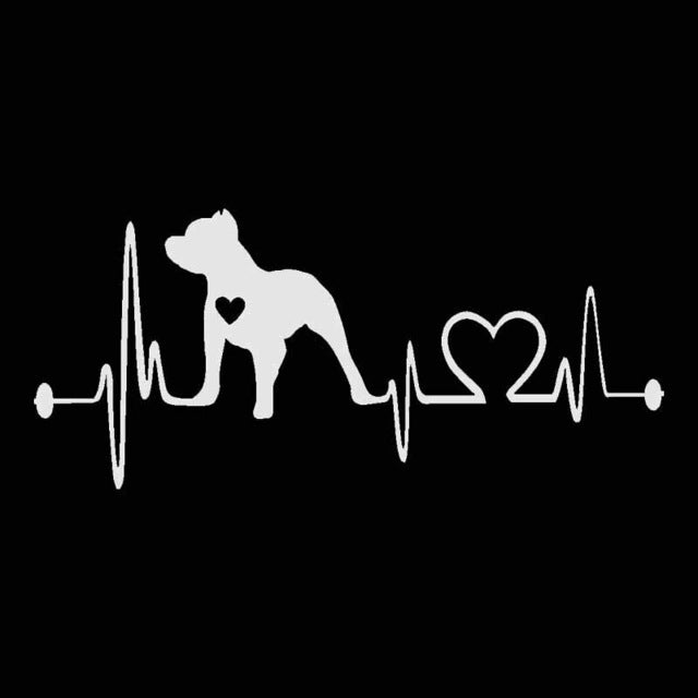Pitbull Hearbeat Sticker