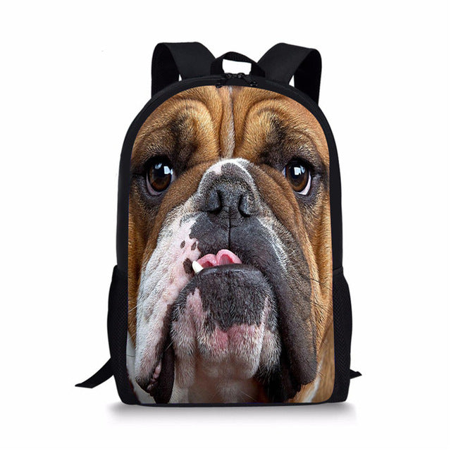 Printed Pitbull Face Bagpack