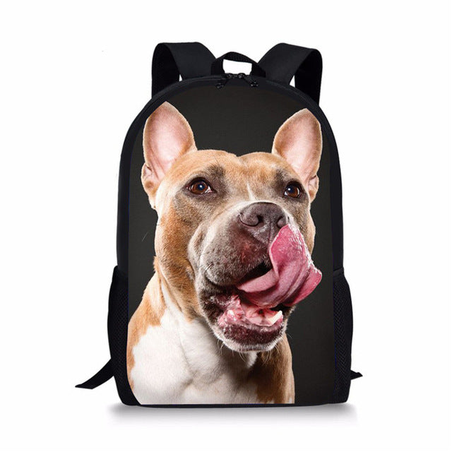 Printed Pitbull Face Bagpack