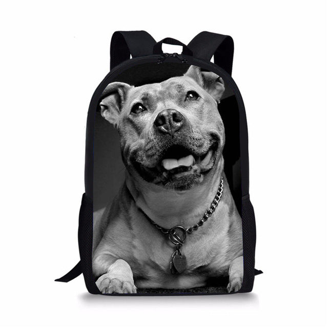 Printed Pitbull Face Bagpack