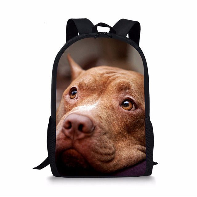 Printed Pitbull Face Bagpack
