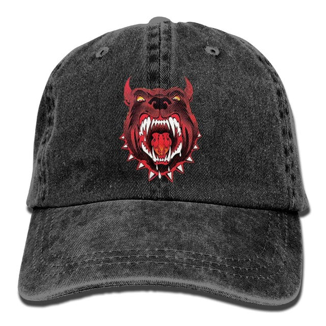 Denim Pitbull Print Hat