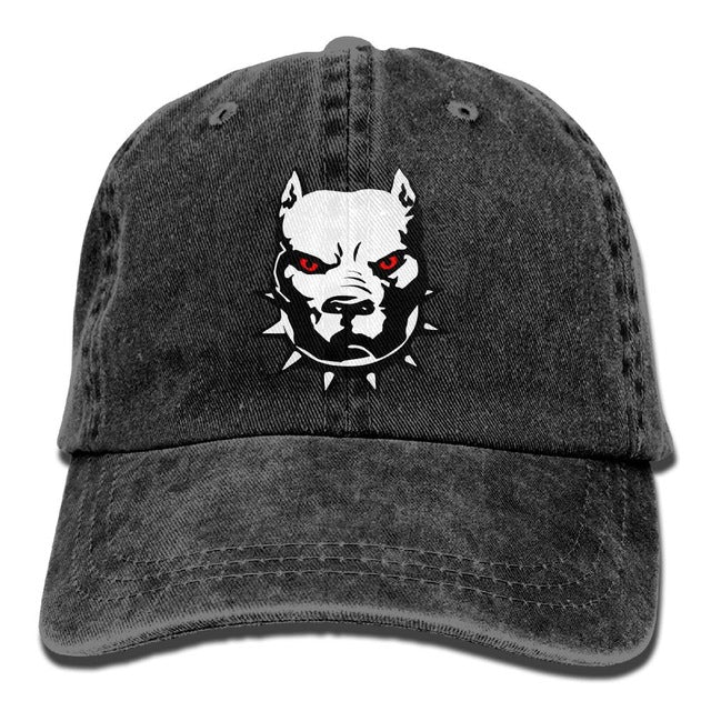 Denim Pitbull Print Hat