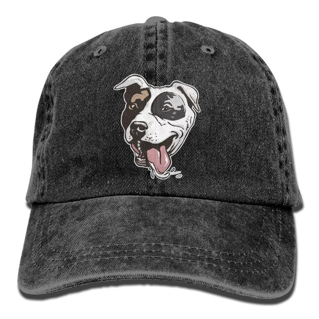 Denim Pitbull Print Hat