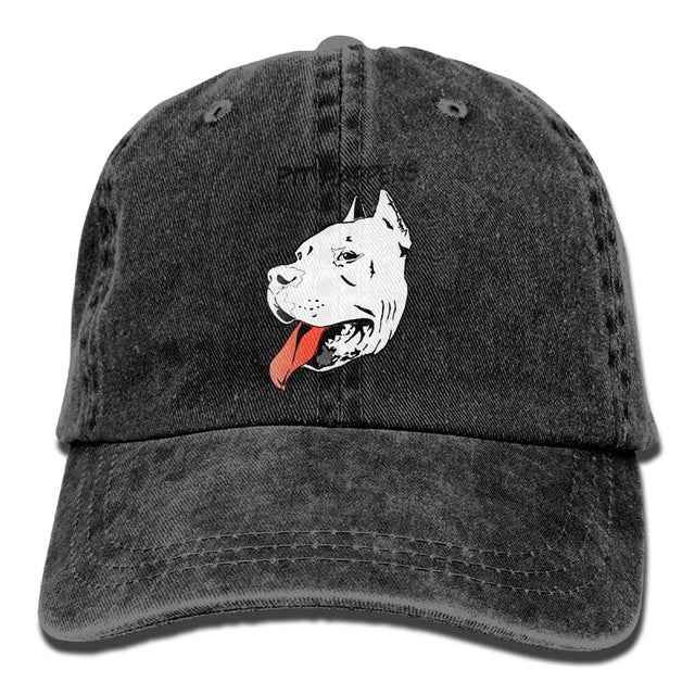 Denim Pitbull Print Hat