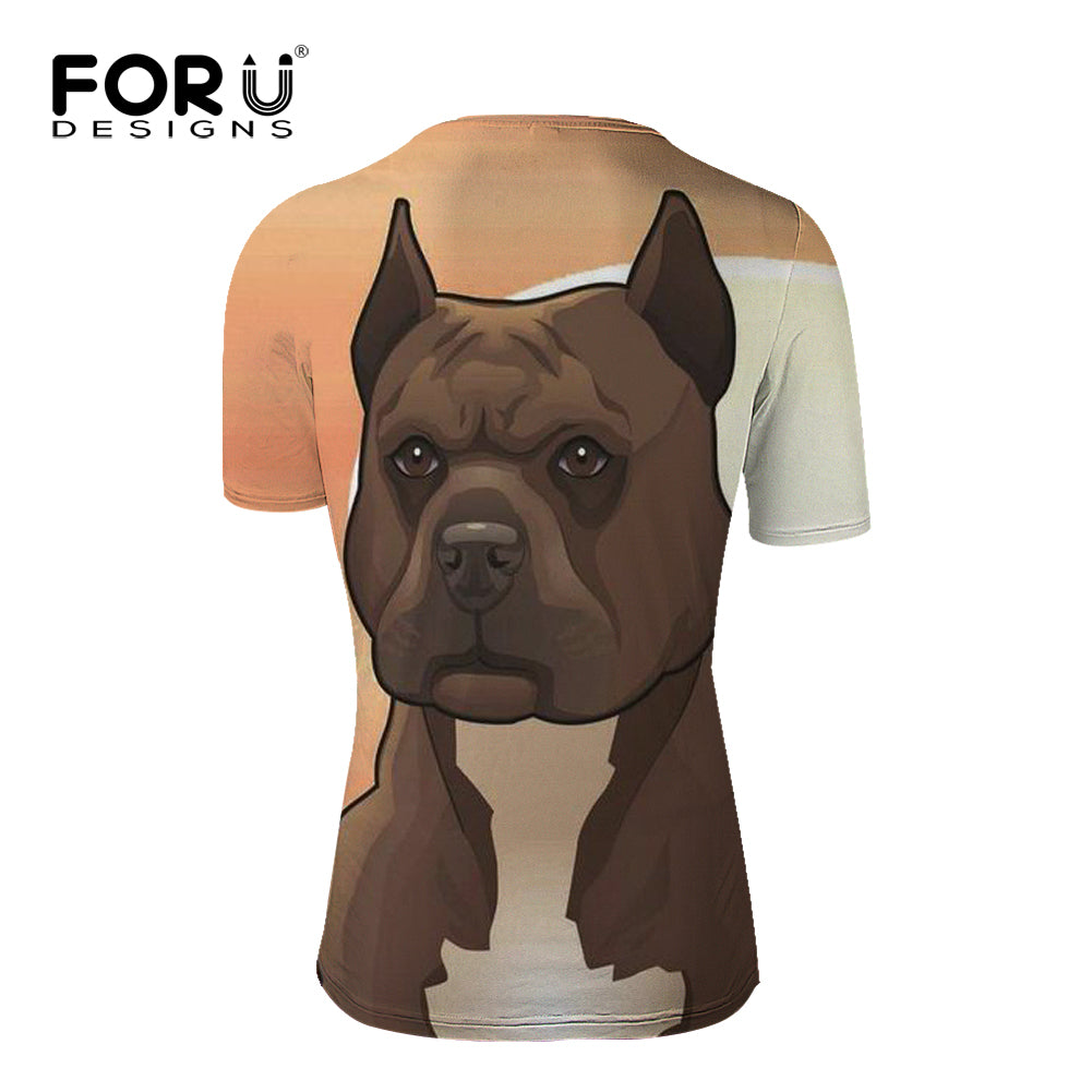 Cartoon Pitbull Print Shirt
