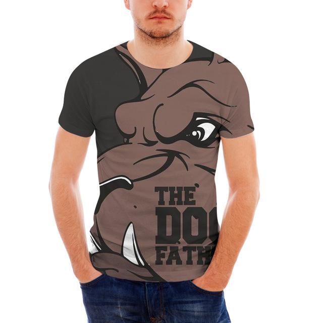 Cartoon Pitbull Print Shirt