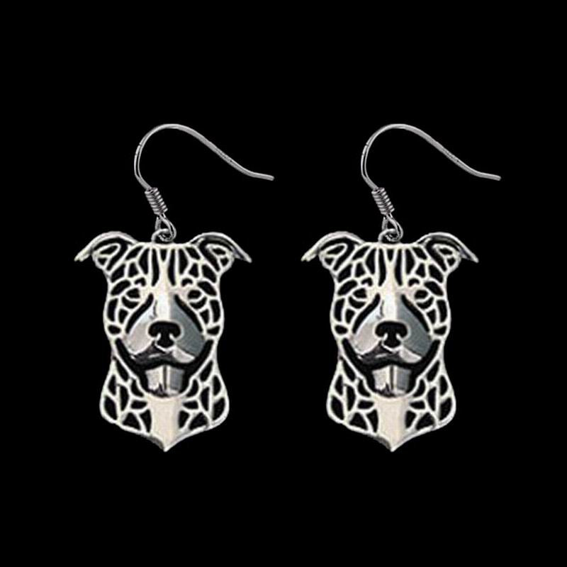 Alloy Plated  Pitbull Earrings