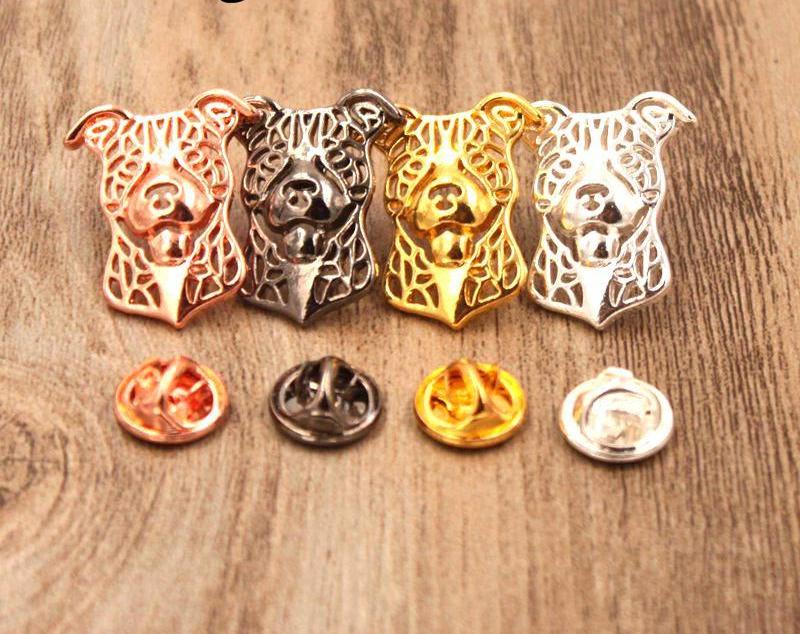 Cute Metal Pitbull Brooch