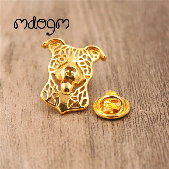 Cute Metal Pitbull Brooch