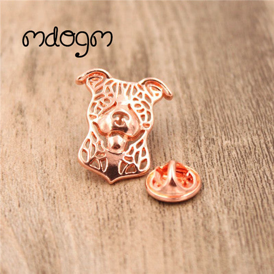 Cute Metal Pitbull Brooch