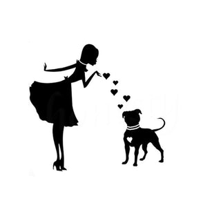 Lady Heart Pitbull Sticker