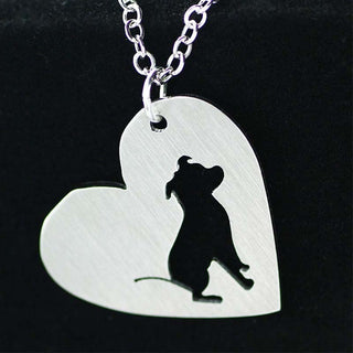Stainless Heart Shaped Pitbull Necklace