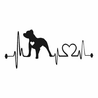 Pitbull Hearbeat Sticker