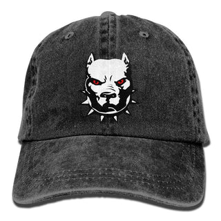 Denim Pitbull Print Hat