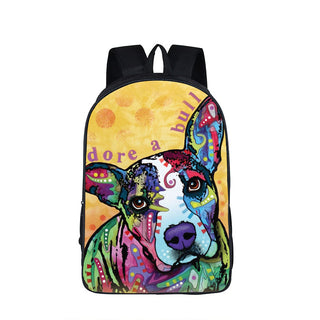 Printed Pitbull Cartoon Bagpack