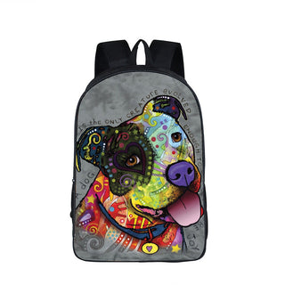 Colorful Pitbull Cartoon Bagpack